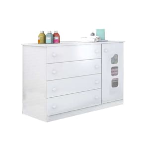 cômoda infantil lívia 1 pt 4 gv branca