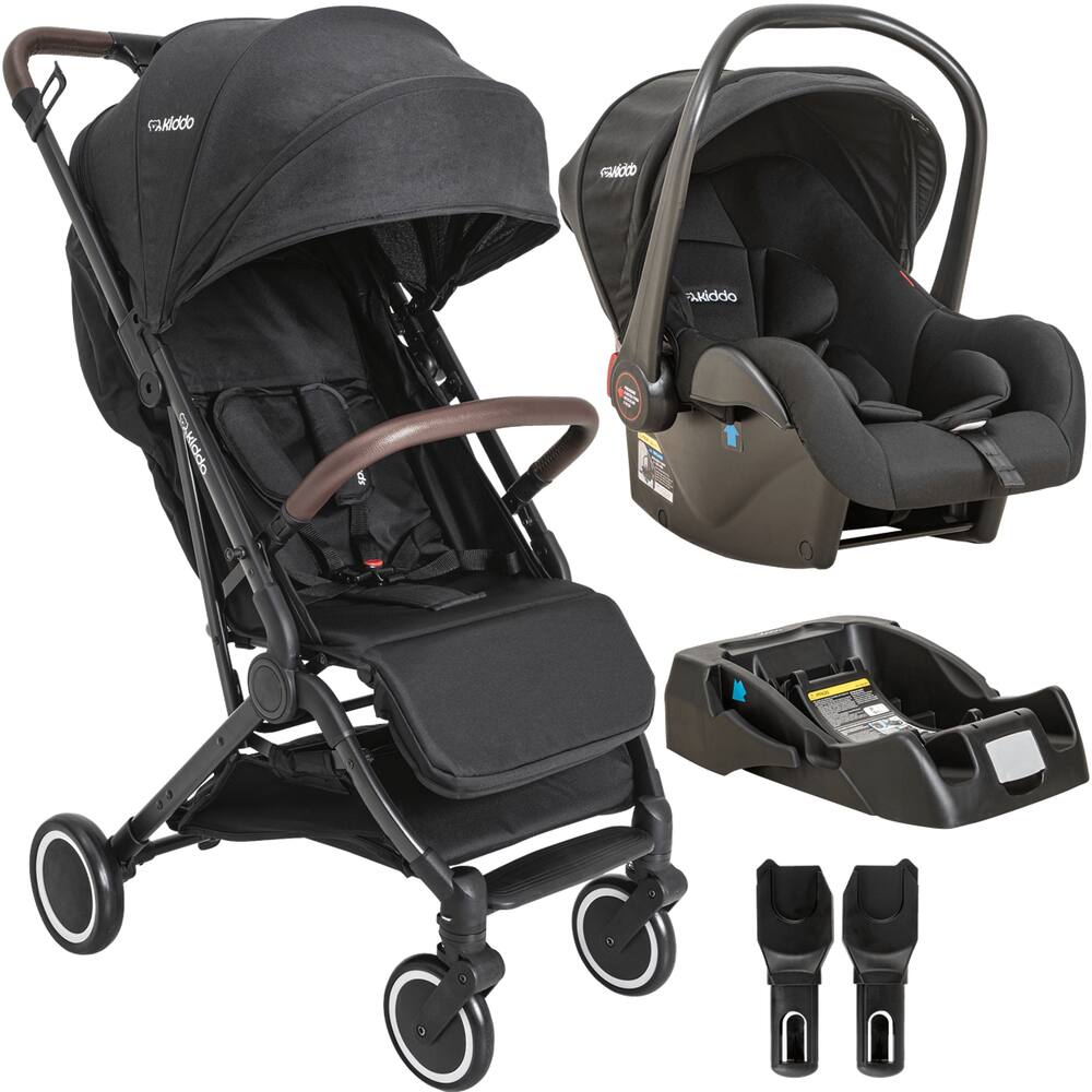 Carrinho Sprint II Preto Kiddo com Bebe Conforto e Base