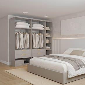 Guarda-roupa Modulado 3 Peças 5 Portas Jade Cabecasa Madeiramadeira Cinza Urbano