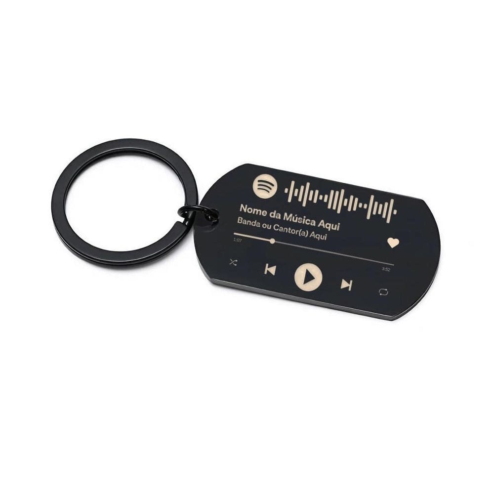 Chaveiro Inox A Laser Com Simbolo Do Spotify