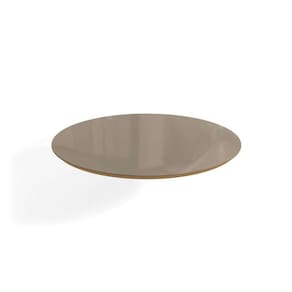 tampo redondo para mesa de jantar com vidro petúnia bronze e freijó 105 cm