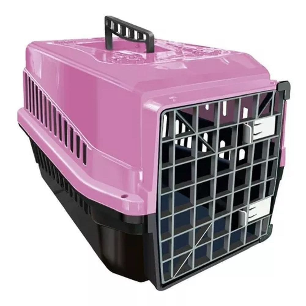 Caixa de Transporte Para Animais N4 Cachorros e Gatos Rosa