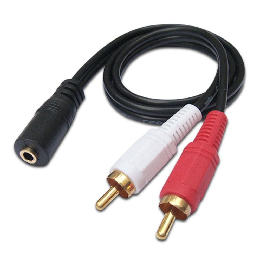Cabo Fio P2 Fêmea 3,5mm Para RCA Áudio Som Estéreo 40cm