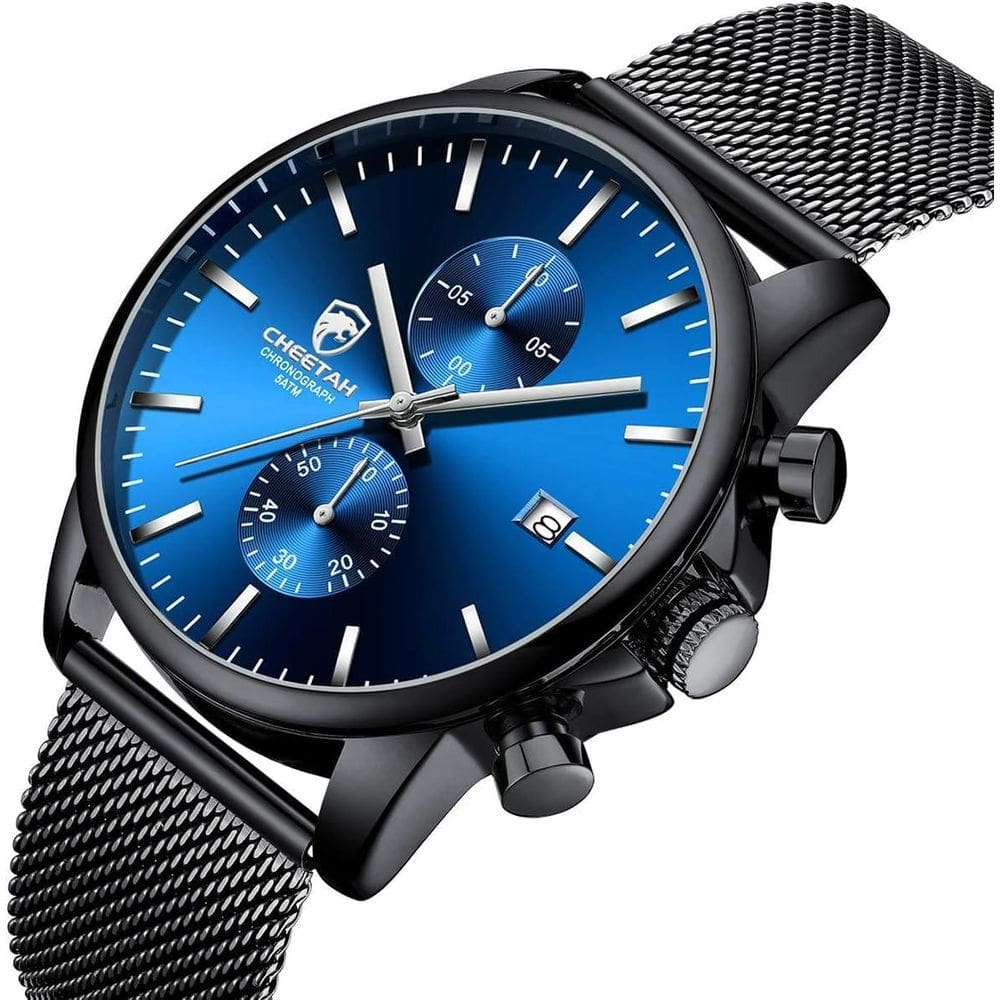 Relógio Masculino Analógico Cheetah 1604 Cronógrafo De Malha