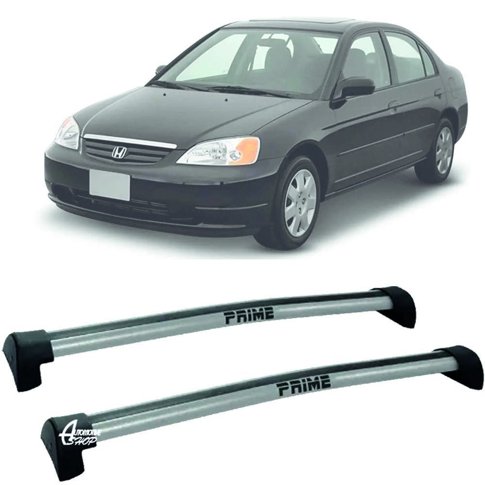 Rack Teto Aluminio Prime Honda Civic 04 até 06 Prata PR099