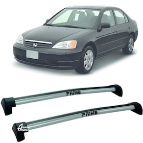 Rack Teto Aluminio Prime Honda Civic 04 até 06 Prata PR099