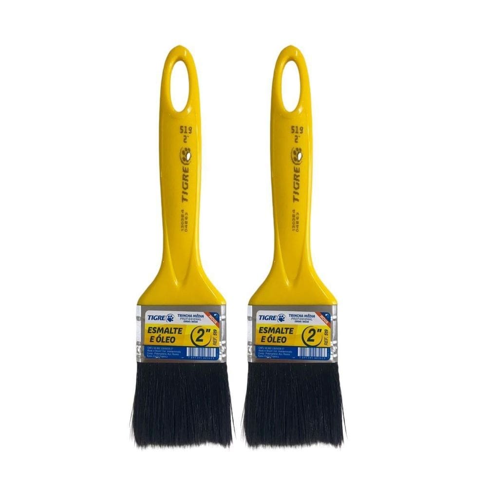 Kit 2 Trincha Pincel Pintura Tinta Esmalte Óleo 2`` Tigre
