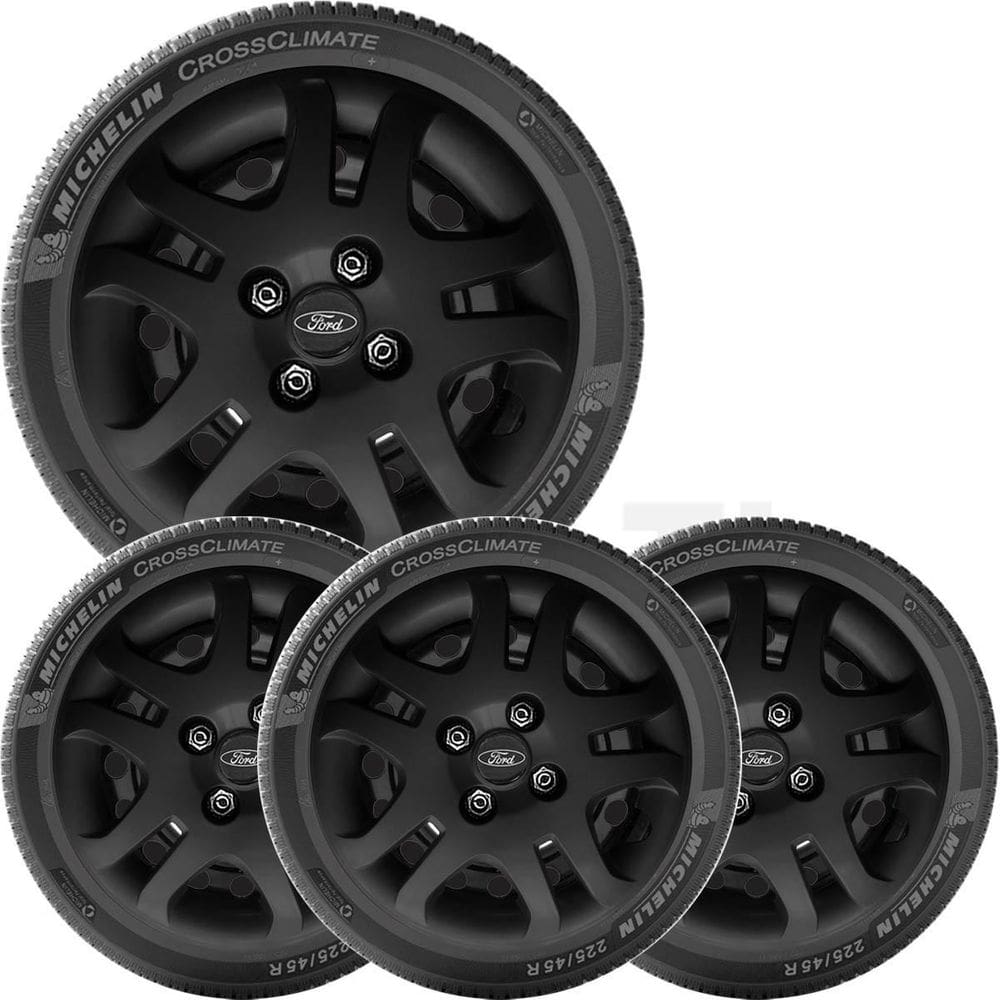4X Calota Ford Fiesta Ka Escort Aro 14 Preto Emblema 026Cb
