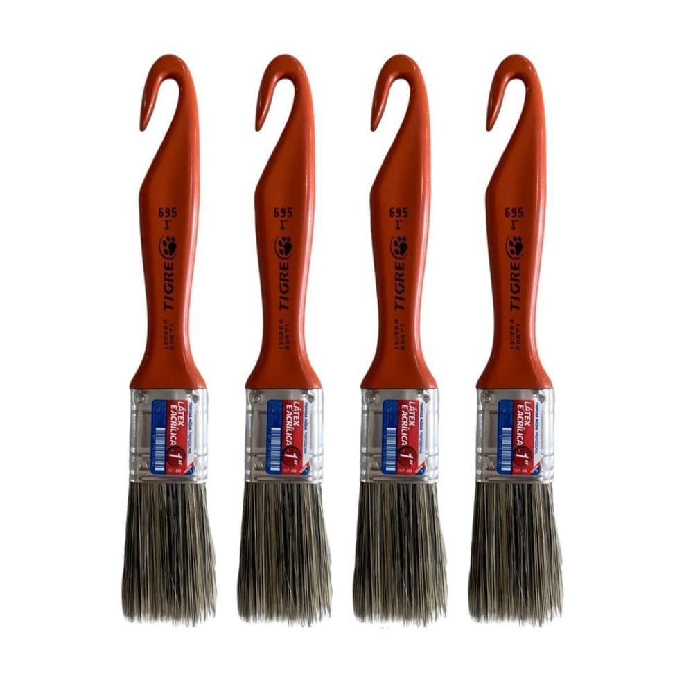 Kit 4 Trincha Pincel Para Pintura Látex Acrílica 1`` Tigre