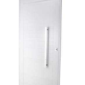 Porta Lambri Pivotante de Aluminio 227x90cm com Puxador Reto Branco