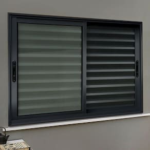 Veneziana Elite 3 Folhas Moveis 100 X 100 Vidro Liso Preto