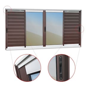 Veneziana Elite 6 Folhas Moveis 120 X 240 Vidro Reflex Mix Corten
