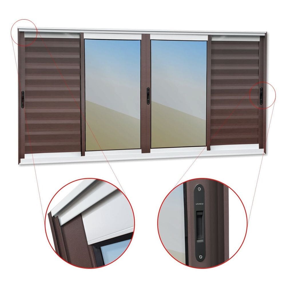 Veneziana Elite 6 Folhas Moveis 100 X 150 Vidro Reflex Mix Corten