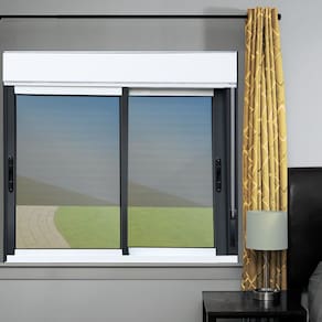 Janela Elite 2 Folhas Moveis com Persiana Integrada 140 X 120 Vidro Reflex Mix Preto