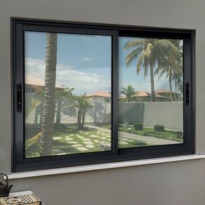 Janela Elite 2 Folhas Moveis 100 X 200 Vidro Liso Preto