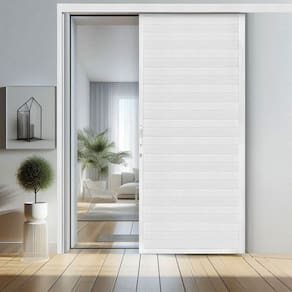 Porta Lambri de Correr de Aluminio 215x100cm Suspensa Branco