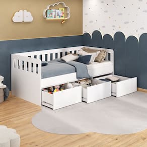 Cama 3 Gavetas Infantil/Juvenil 8308 Branco