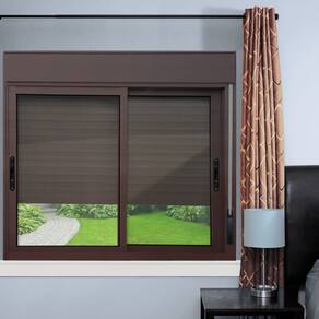 Janela Elite 2 Folhas Moveis com Persiana Integrada 100 X 200 Vidro Liso Corten