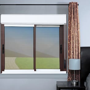 Janela Elite 2 Folhas Moveis com Persiana Integrada 100 X 120 Vidro Reflex Mix Corten