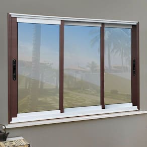 Janela Elite 3 Folhas Moveis Sequenciais 120 X 150 Vidro Reflex Mix Corten