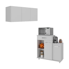 Kit Armário de Cozinha 3 Portas com Balcão Multiuso Multimóveis MP2234
