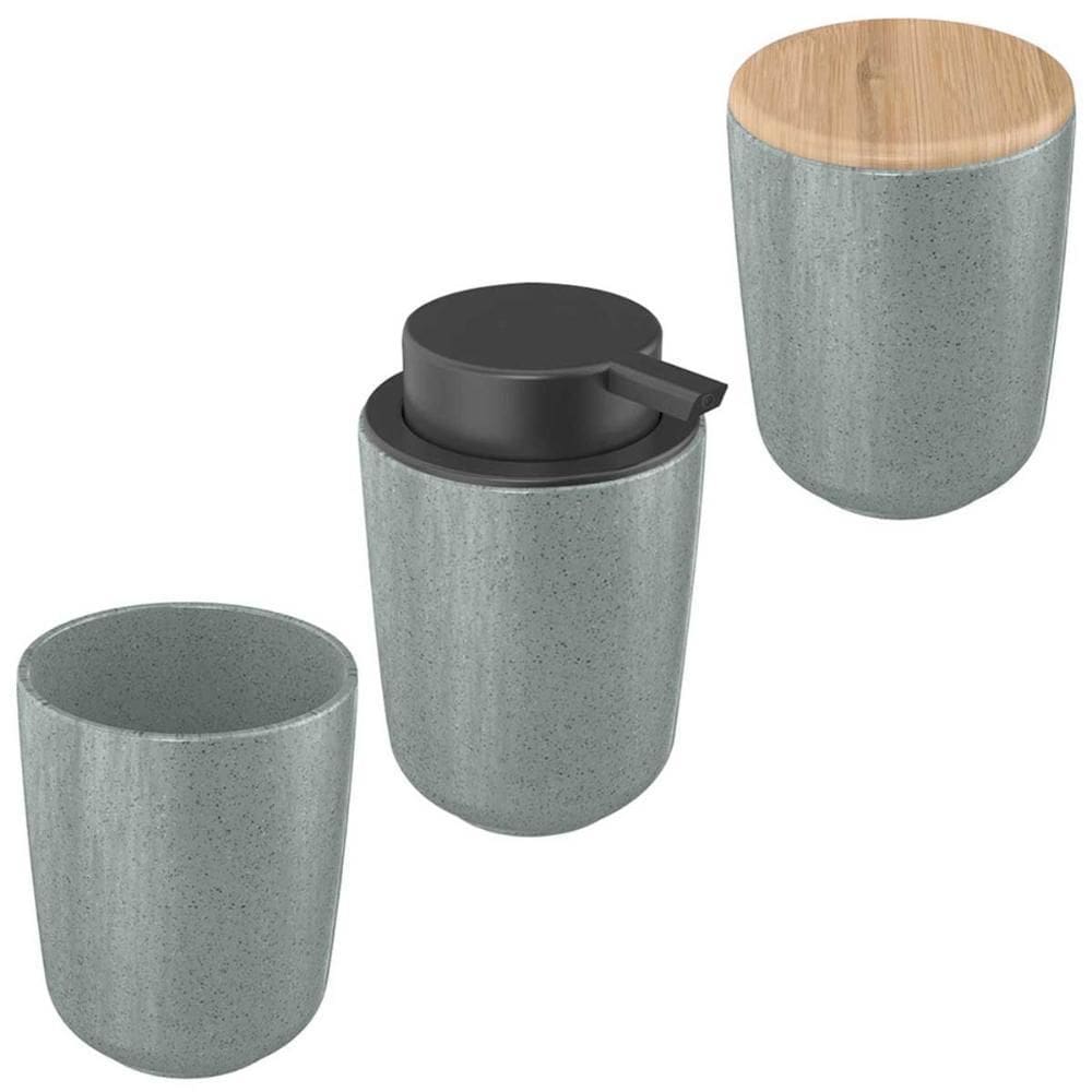 Kit Acessórios Porta Algodão Sabonete Escova Cerâmica Ou
