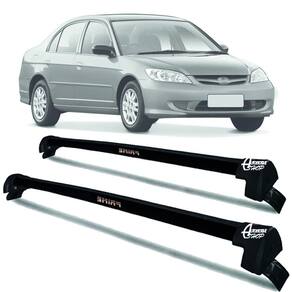 Rack Teto Aluminio Prime Honda Civic 04 até 2006 Preto PR108