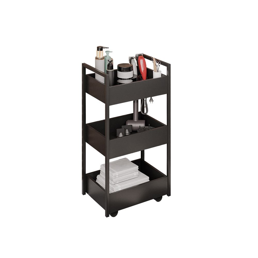 Carrinho de apoio Estética Salão Industrial 3 Prateleiras Lille Preto/Pto M12 - D`Rossi