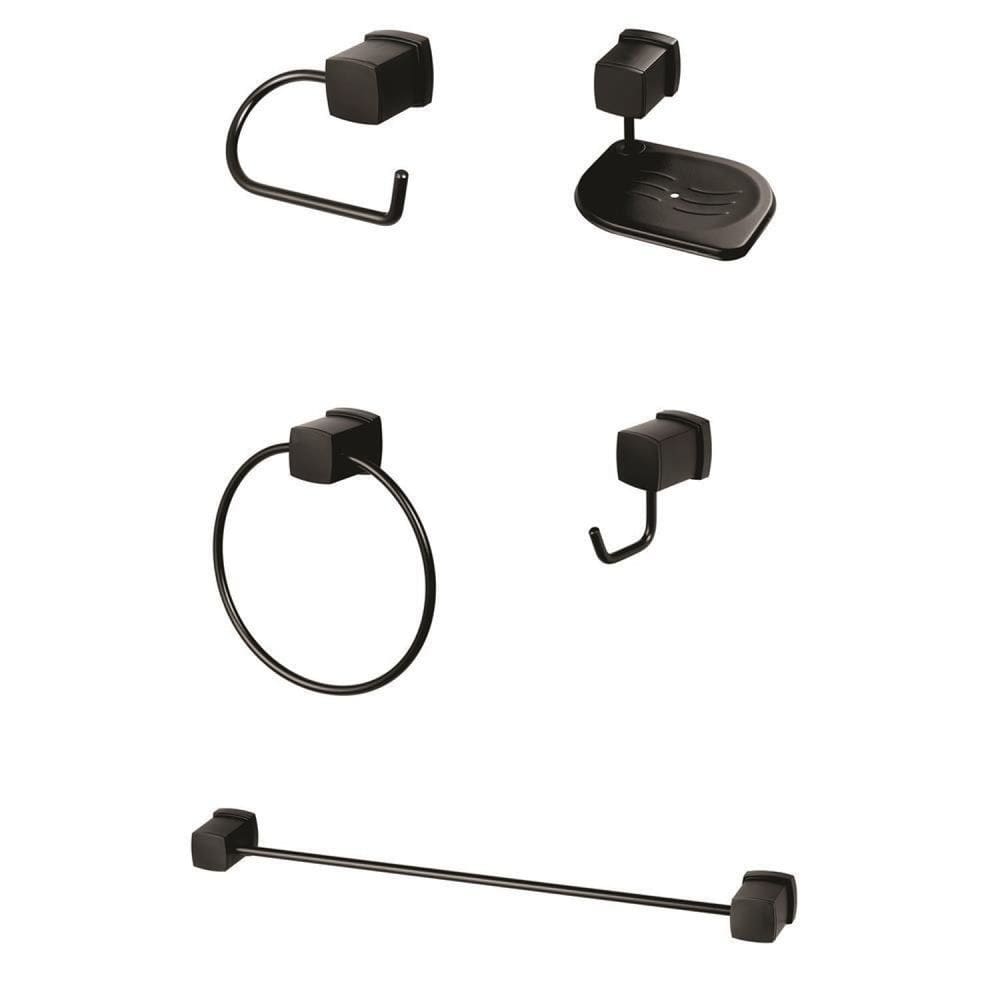 Kit Acessórios para Banheiro Block 38 Preto