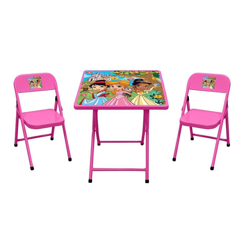 conjunto infantil com mesa e 2 cadeiras rosa