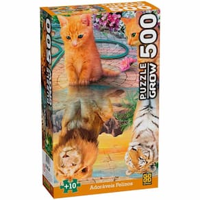 Quebra-Cabeça - 500 Peças - Adoraveis Felinos - Grow