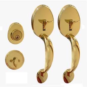 Fechadura Retrô Alça Dupla Blim Blim Dourado Ouro Brilhante