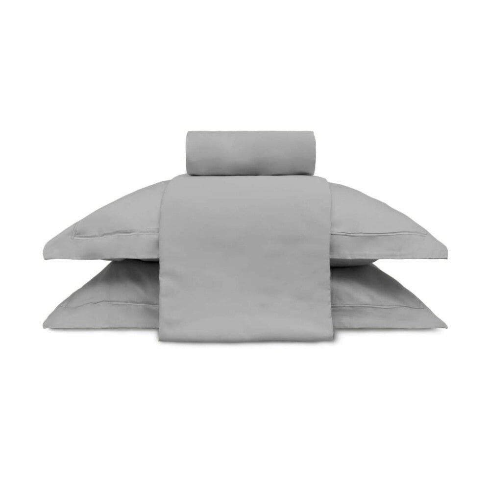 Jogo de Cama Queen 300Fios 100%Algodão Appel Treccenti Cinza 4Pçs