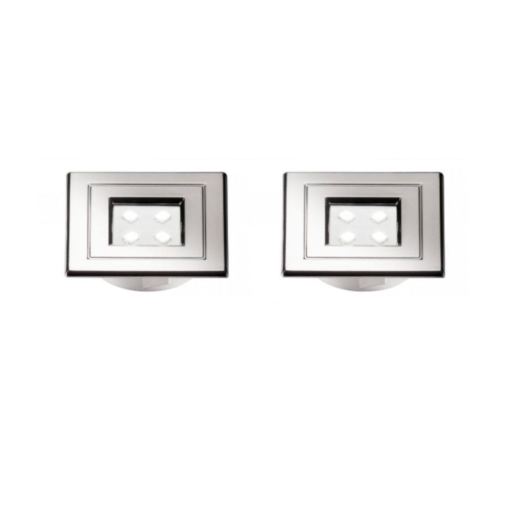 02 Luminaria Spot De Embutir Para Móveis Mdf Quadrado 3000K