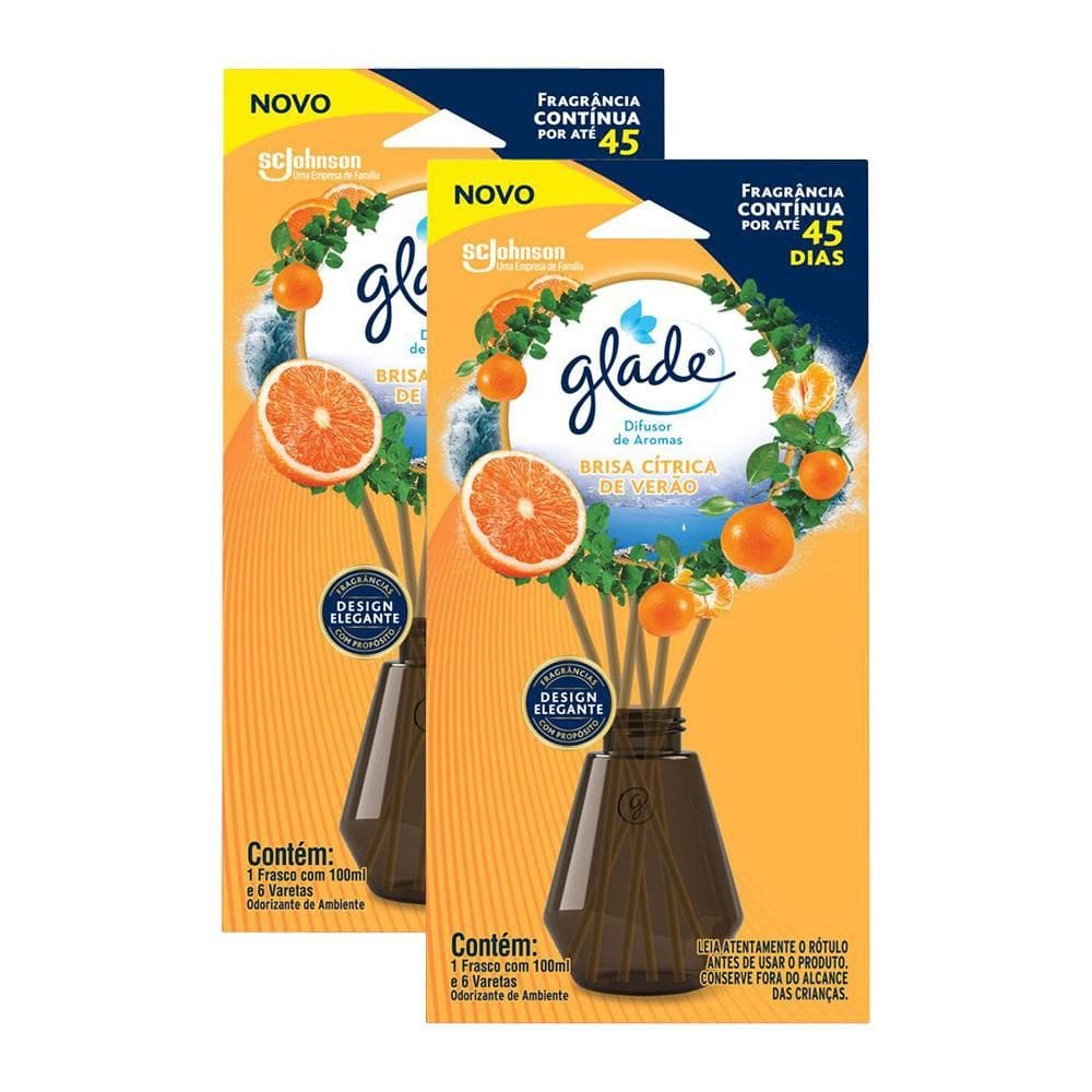 Kit 2 Difusor de Aromas Glade Brisa Cítrica de Verão 100ml cada