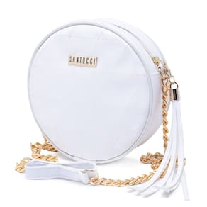 Bolsa Feminina Pequena Redonda Elegante Alça Transversal Santucci