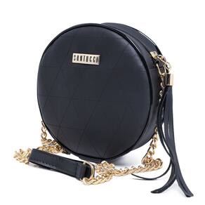 Bolsa Feminina Pequena Redonda Elegante Alça Transversal Santucci