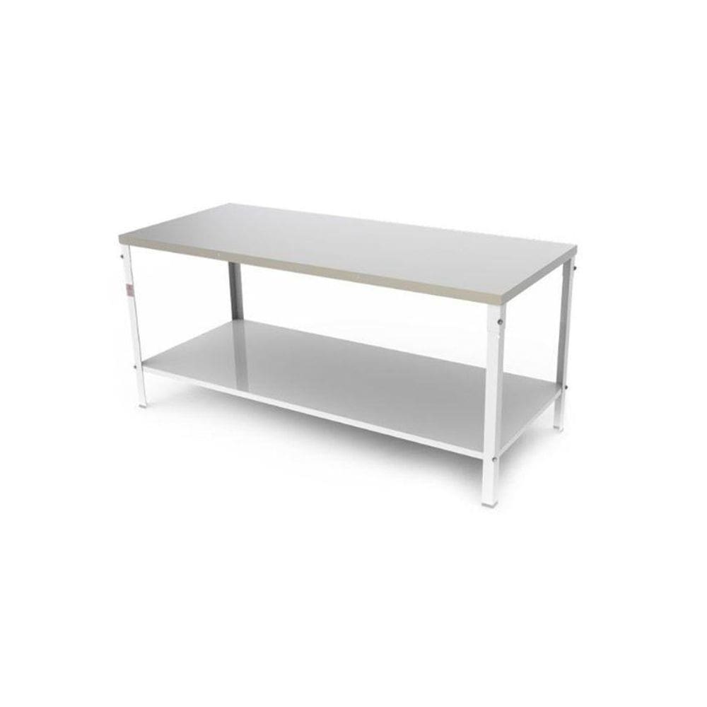 Mesa Tampo Inox 160 cm Compartimento Inferior M-160 G2 Braesi