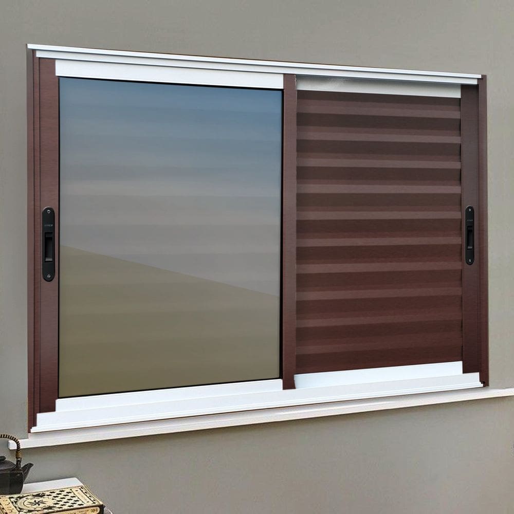 Veneziana Elite 3 Folhas Moveis 120 X 150 Vidro Reflex Mix Corten