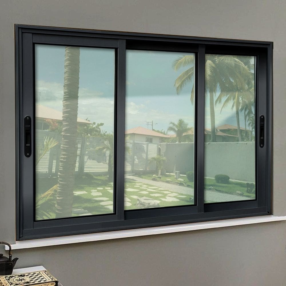 Janela Elite 3 Folhas Moveis Sequenciais 100 X 240 Vidro Liso Preto