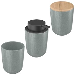 Kit Acessórios Porta Algodão Sabonete Escova Cerâmica Ou