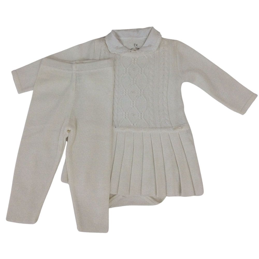 Conjunto Batizado fem 3 peças Noruega Off white