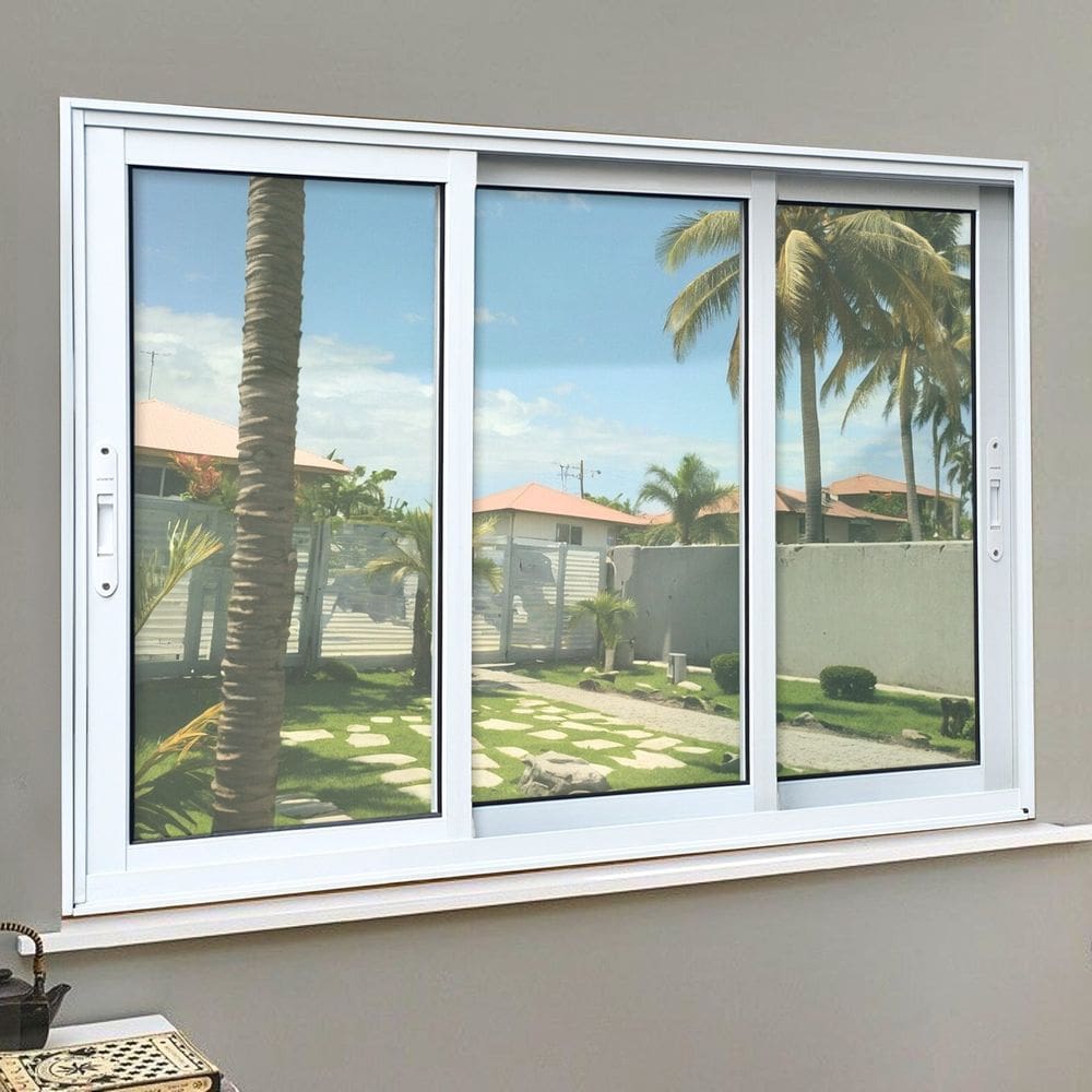 Janela Elite 3 Folhas Moveis Sequenciais 100 X 200 Vidro Liso Branco