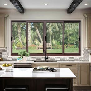Janela Elite 4 Folhas Moveis 100 X 240 Vidro Liso Corten