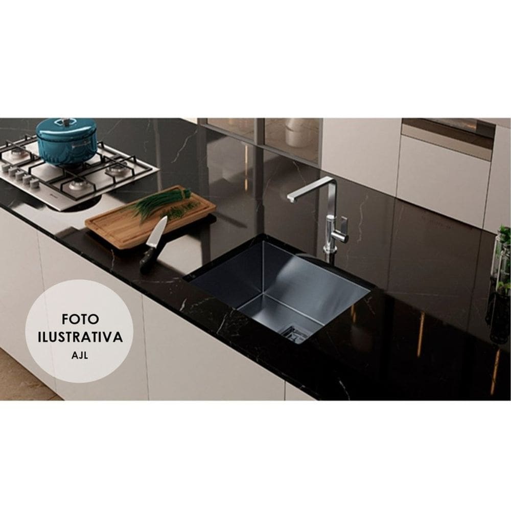 Cuba Inox Embutir escovada Gourmet Quadrada Cozinha Pia 60x40