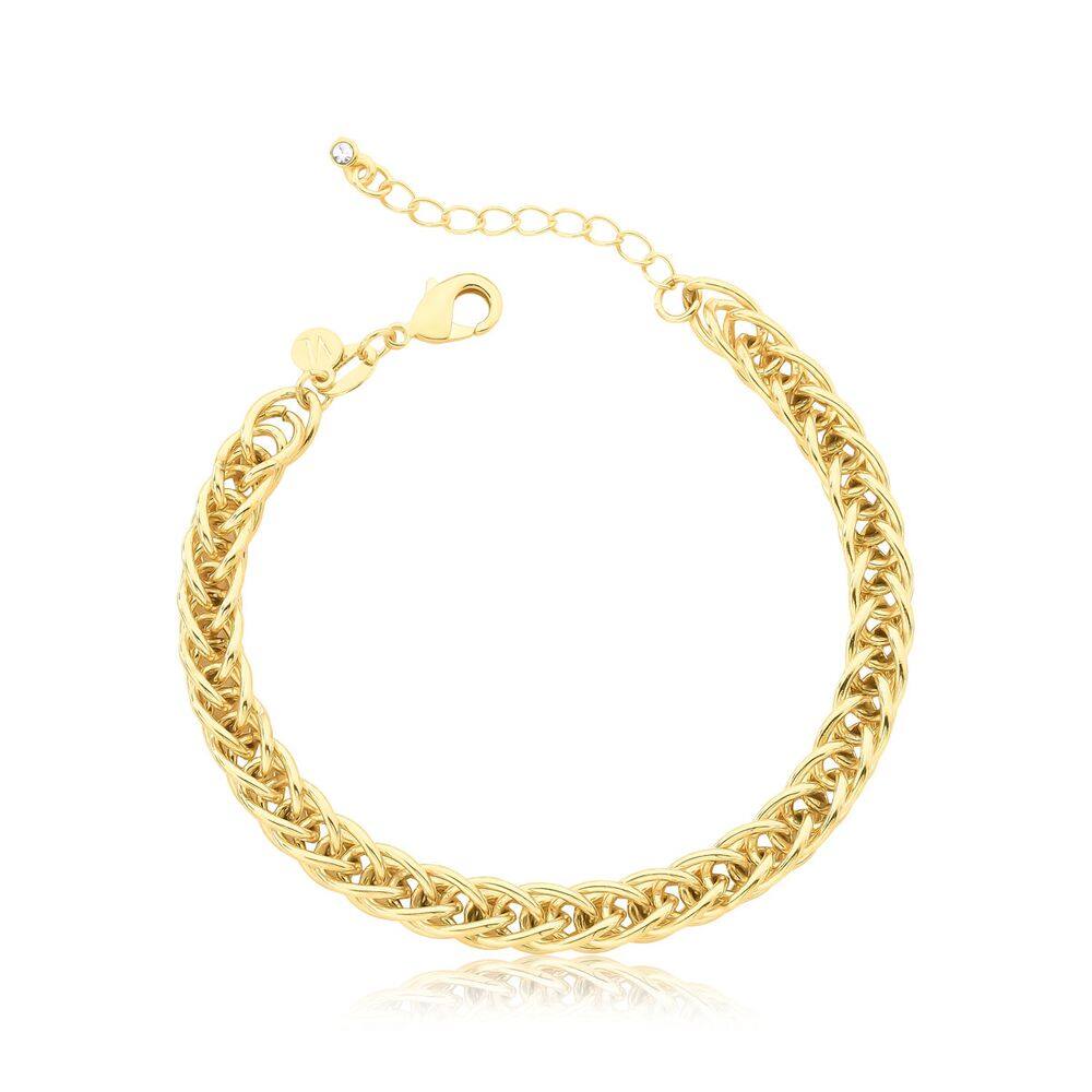 Pulseira Trança Revestida em Ouro