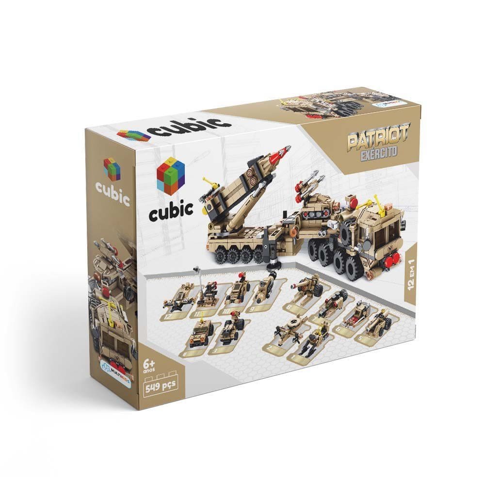 Blocos de Montar Cubic Exército 549 Peças Multikids - BR1096