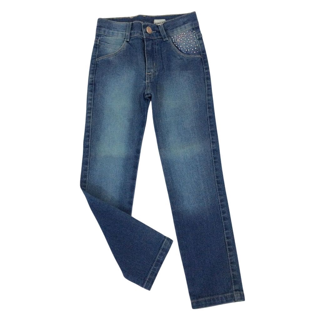 Calça Jeans infantil fem com brilho Look
