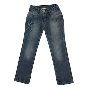 Calça Jeans infantil fem com brilho Dviller