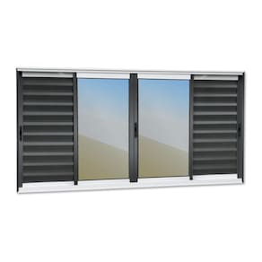 Veneziana Elite 6 Folhas Moveis 120 X 200 Vidro Reflex Mix Preto